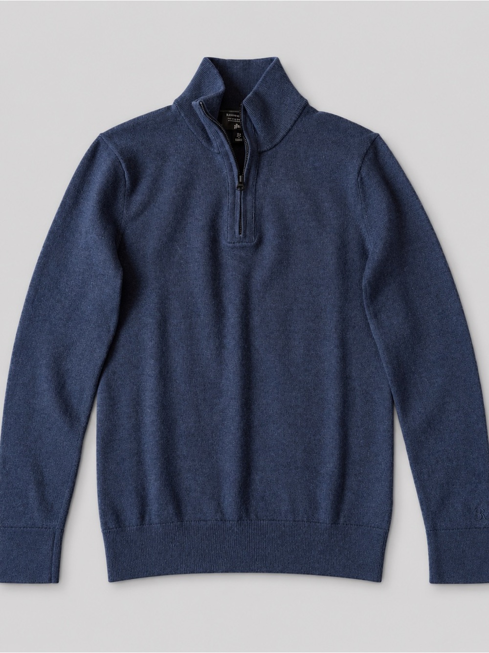 Banana Republic Men Navy Pure Wool 1/4 Zip Knit Sweater XS Classic Preppy Office